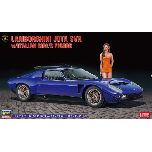 LAMBORGHINI JOTA SVR WITH ITALIAN GIRL'S FIGURE KIT 1:24 Hasegawa Kit Auto Modellino