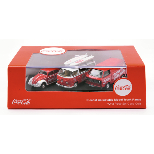 3 PIECES VOLKSWAGEN SET COCA COLA 1:76 Oxford Veicoli Commerciali Modellino