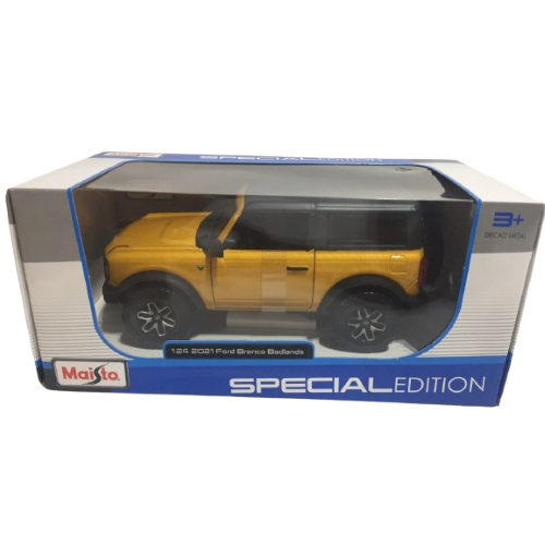 FORD BRONCO BADLANDS 2021 YELLOW 1:24 Maisto Auto Stradali Modellino