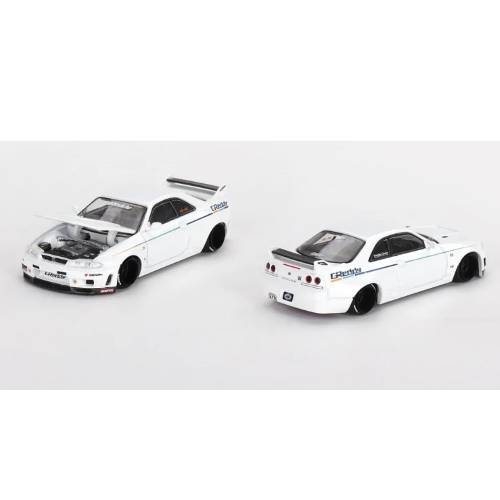 NISSAN SKYLINE GT-R (R33) 1995 WHITE 1:64 Mini GT Auto Stradali Modellino