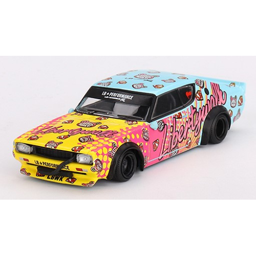 NISSAN SKYLINE KENMERY LIBERTY WALK LBWK KUMA 1973 1:64 Mini GT Auto Stradali Modellino