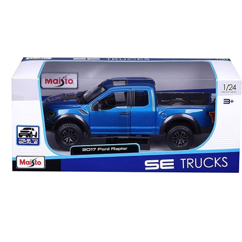 FORD F-150 RAPTOR SE TRUCKS 2017 BLUE 1:24 Maisto Auto Stradali Modellino