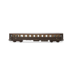 FS SET 2 CARROZZE LIVREA CASTANO/ISABELLA, 1 DI 2a CLASSE CON COMPARTO RISTORO 1946 E 1 DI 2a CLASSE EP.IIIB BZ33010 1:87 Rivarossi Treni Modellino