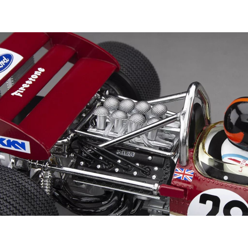 LOTUS 49C N.28 BRITAIN GP 1970 EMERSON FITTIPALDI 1:18 Quartzo Formula 1 Modellino