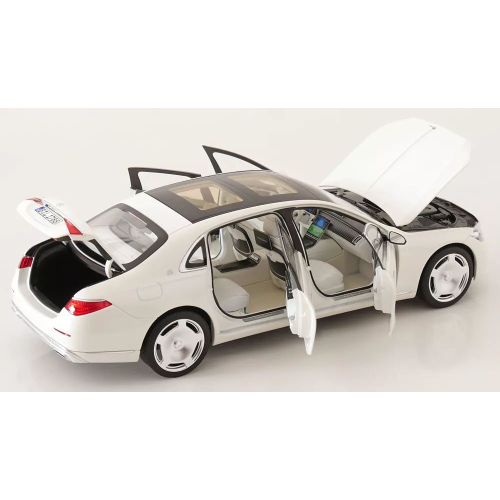MERCEDES MAYBACH S 680 4MATIC 2021 METALLIC DIAMOND WHITE 1:18 Norev Auto Stradali Modellino