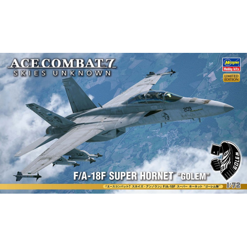 ACE COMBAT 7 SKIES F/A-18F SUPER HORNET GOLEM KIT 1:72 Hasegawa Kit Aerei Modellino