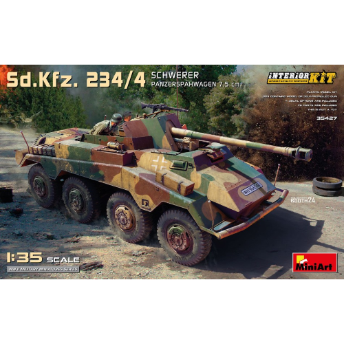 SD.KFZ.234/4 SCHWERER PANZERSPAHWAGEN 7,5 cm KIT 1:35 Miniart Kit Mezzi Militari Modellino