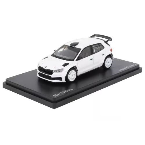 SKODA FABIA IV RS RALLY 2 BASE 2022 WHITE 607E 1:43 Abrex Auto Rally Modellino