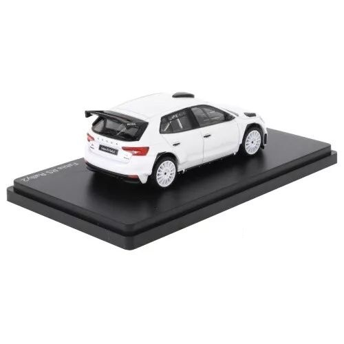 SKODA FABIA IV RS RALLY 2 BASE 2022 WHITE 607E 1:43 Abrex Auto Rally Modellino