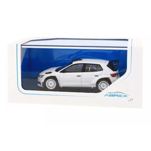 SKODA FABIA IV RS RALLY 2 BASE 2022 WHITE 607E 1:43 Abrex Auto Rally Modellino