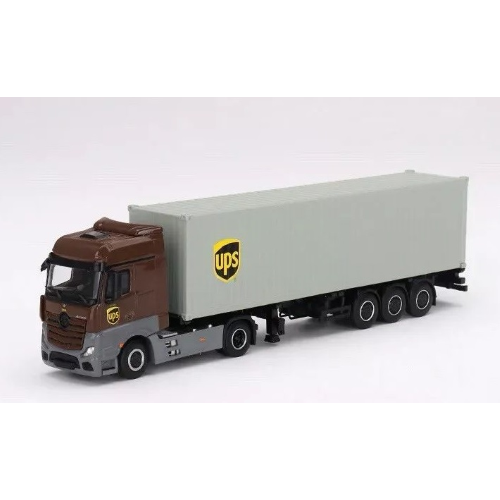 MERCEDES ACTROS WITH 40' CONTAINER UPS EUROPE 2023 1:64 Mini GT Camion Modellino