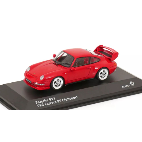 PORSCHE 911 993 RS CLUBSPORT COUPE 1993 RED 1:43 Solido Auto Stradali Modellino