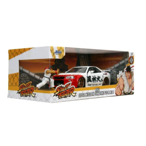 RYU NISSAN SKYLINE GTR R34 "STREET FIGHTER" WHITE/RED/BLACK 1:24 Jada Toys Movie Modellino
