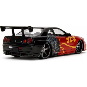 NISSAN SKYLINE GTR 2002 "GODZILLA" JAPANESE GRAPHICS 1:24 Jada Toys Movie Modellino