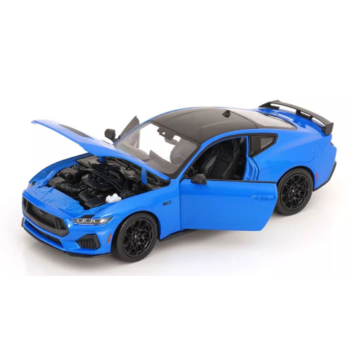 FORD MUSTANG COUPE 2024 METALLIC BLUE 1:24 Welly Auto Stradali Modellino
