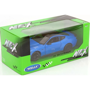 FORD MUSTANG COUPE 2024 METALLIC BLUE 1:24 Welly Auto Stradali Modellino