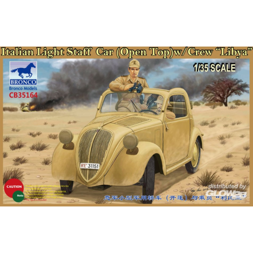 ITALIAN LIGHT STAFF CAR (TOPOLINO OPEN TOP) WITH CREW "LYBIA" KIT 1:35 Bronco Model Kit Auto Modellino