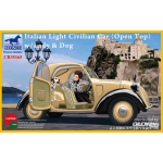 ITALIAN LIGHT CIVILIAN CAR (TOPOLINO OPEN TOP) WITH LADY & DOG KIT 1:35 Bronco Model Kit Auto Modellino
