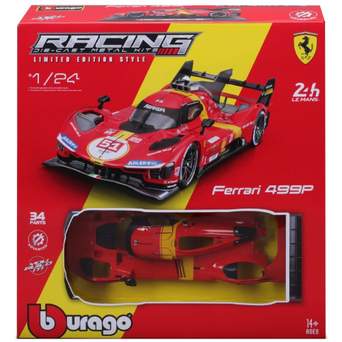 FERRARI 499P N.51 1st 24H LE MANS 2023 CALADO-GIOVINAZZI-P.GUIDI KIT 1:24 Burago Auto Competizione Modellino