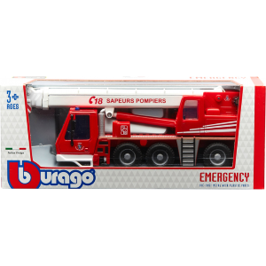 CAMION C/BRACCIO GRU SAPEURS POMPIERS EMERGENCY FIRE TRUCK 1:50 Burago Pompieri Modellino
