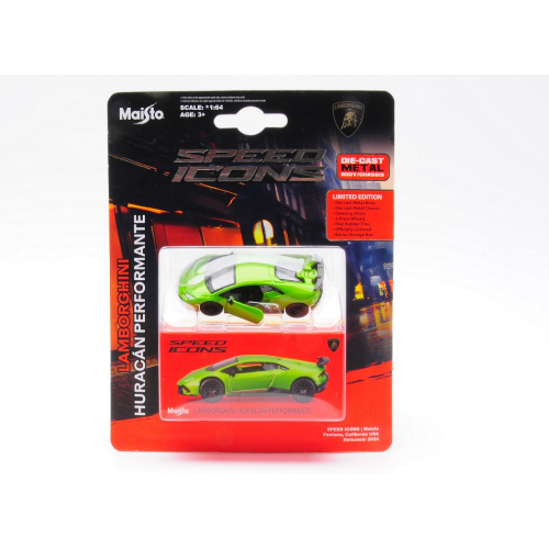 SPEED ICONS LAMBORGHINI HURACAN PERFORMANTE GREEN 1:64 Maisto Auto Stradali Modellino