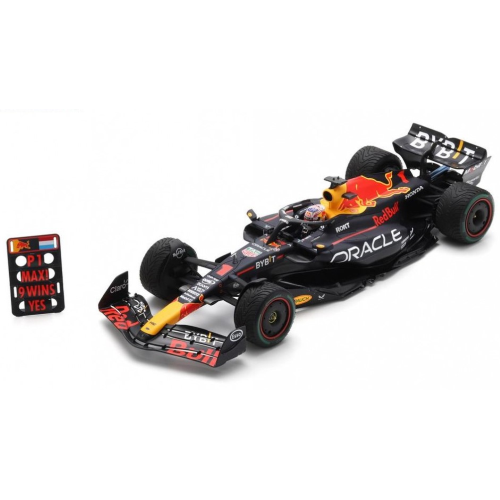RED BULL N.1 WINNER DUTCH GP 2023 MAX VERSTAPPEN 2023 WITH PIT BOARD 1:18 Spark Model Formula 1 Modellino