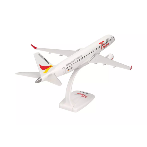 EMBRAER E190 GERMAN AIRWAYS "HERPA 75 YEARS" 1:100 Herpa Aerei Modellino