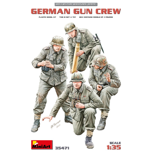 GERMAN GUN CREW KIT 1:35 Miniart Kit Figure Militari Modellino