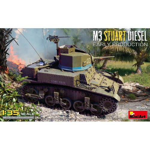 M3 STUART DIESEL EARLY PRODUCTION KIT 1:35 Miniart Kit Mezzi Militari Modellino