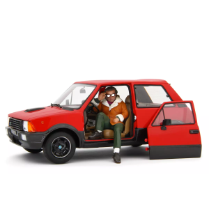 INNOCENTI DE TOMASO TURBO 1983 RED C/JERRY CALA' (BILLO) FIGURE 1:18 Laudo Racing Movie Modellino