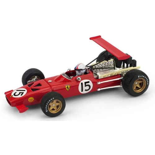 FERRARI CHRIS AMON 1969 N.15 SPAIN GP WITH PILOTE 1:43 Brumm Formula 1 Modellino