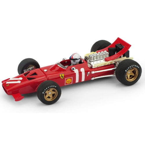 FERRARI CHRIS AMON 1969 N.11 MONACO GP WITH PILOTE 1:43 Brumm Formula 1 Modellino