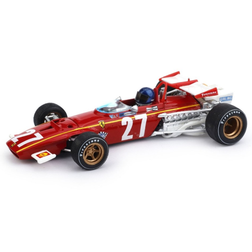 FERRARI 312 B J.ICKX 1970 N.27 8th BELGIUM GP WITH PILOTE 1:43 Brumm Formula 1 Modellino