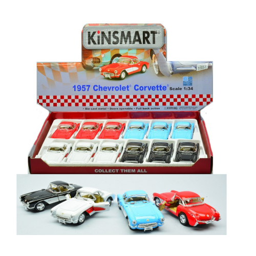 CHEVROLET CORVETTE 1957 cm 12 (1 MODELLINO) Kinsmart Modellismo Giocattolo Modellino
