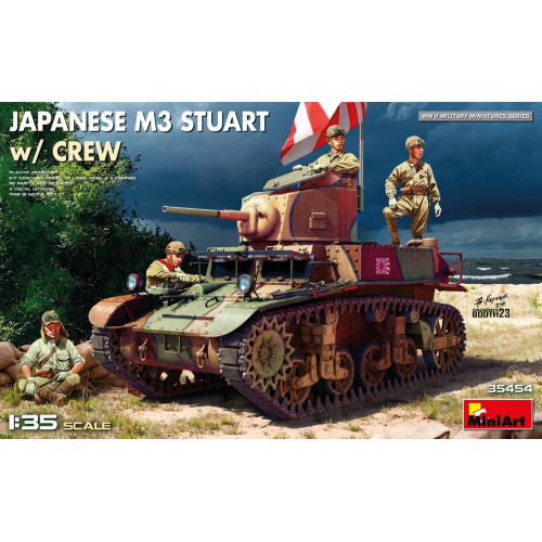 JAPANESE M3 STUART W/CREW KIT 1:35 Miniart Kit Mezzi Militari Modellino