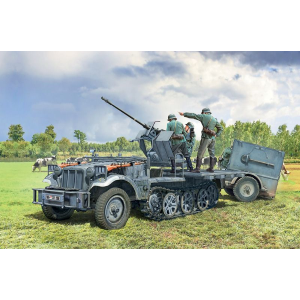 SD KFZ 10/4 W/FLAK 30 AND CREW KIT 1:35 Italeri Kit Mezzi Militari Modellino