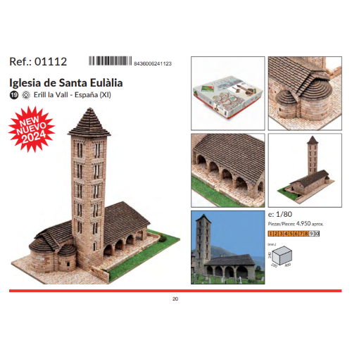 MONASTERO IGLESIA DE SANTA EULALIA PCS 4950 1:80 Aedes Ars Kit Art.Vari Modellino