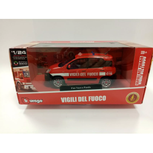 FIAT NUOVA PANDA VIGILI DEL FUOCO 1:24 Burago Pompieri Modellino