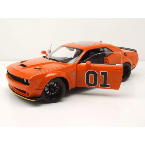 DODGE CHALLENGER R/T N.01 SCAT PACK 2023 "GENERAL LEE TRIBUTE" ORANGE 1:18 Solido Movie Modellino