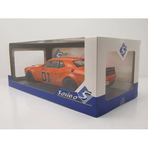 DODGE CHALLENGER R/T N.01 SCAT PACK 2023 "GENERAL LEE TRIBUTE" ORANGE 1:18 Solido Movie Modellino