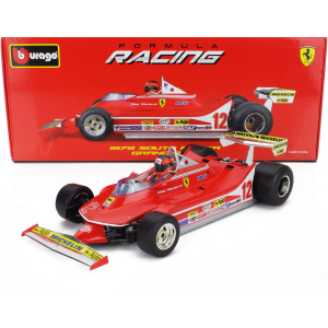 FERRARI 312T4 N.12 WINNER SOUTH AFRICA GP KYALAMI 1979 WITH PILOT GILLES VILLENEUVE 1:18 Burago Formula 1 Modellino