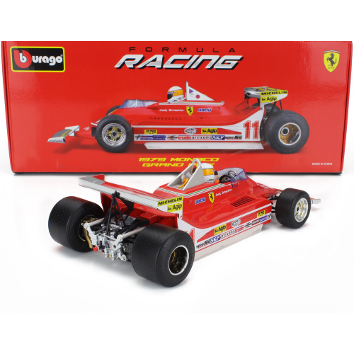 FERRARI 312T4 SHORT TAIL N.11 WINNER MONACO GP 1979 WITH PILOT JODY SCHECKTER WORLD CHAMPION 1:18 Burago Formula 1 Modellino