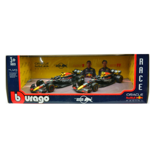 SET RED BULL 2024 N.1 MAX VERSTAPPEN + N.11 SERGIO PEREZ 1:43 Burago Formula 1 Modellino