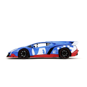 LAMBORGHINI VENENO 2009 "SONIC THE HEDGEHOG" BLUE + FIGURE 1:24 Jada Toys Movie Modellino