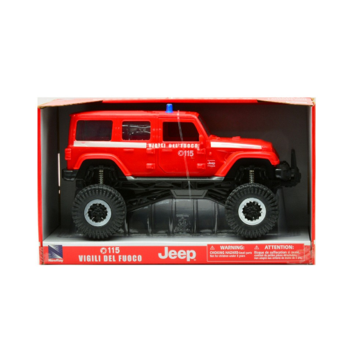 JEEP SAHARA BIG WHEELS VIGILI DEL FUOCO 1:18 New Ray Pompieri Modellino