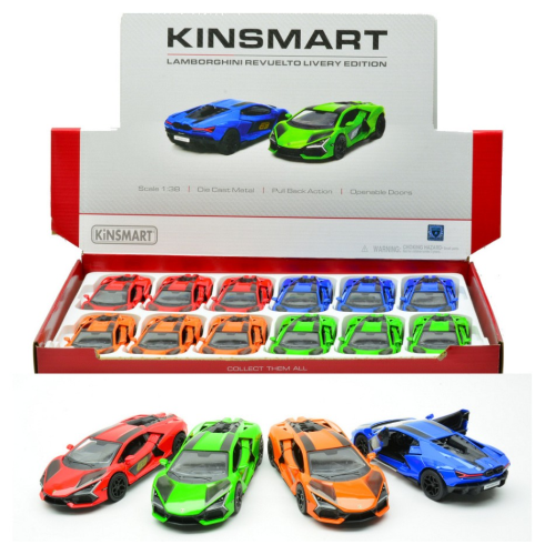 LAMBORGHINI REVUELTO LIVERY EDITION COLORI ASSORTIT CM 12 (1 Modellino a Scelta) 1:38 Kinsmart Modellismo Giocattolo Modellino
