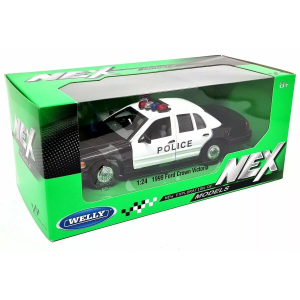 FORD CROWN VICTORIA POLICE 1:24 Welly Forze dell'Ordine Modellino