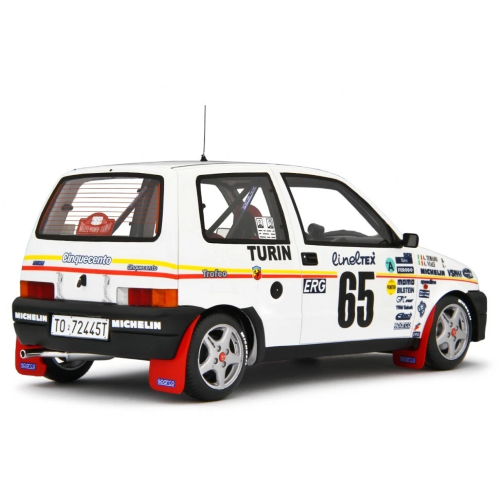 FIAT CINQUECENTO TROFEO N.65 RALLY MONTE CARLO 1993 1:18 Laudo Racing Auto Rally Modellino