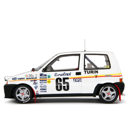 FIAT CINQUECENTO TROFEO N.65 RALLY MONTE CARLO 1993 1:18 Laudo Racing Auto Rally Modellino