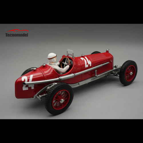 ALFA ROMEO P3 TIPO B N.24 MONZA GP 1932 T.NUVOLARI WITH DRIVER 1:18 Tecnomodel Formula 1 Modellino